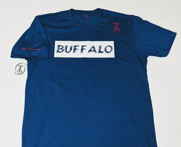 BUFFALO BRUSH T-SHIRT - BLUE/WHITE/RED