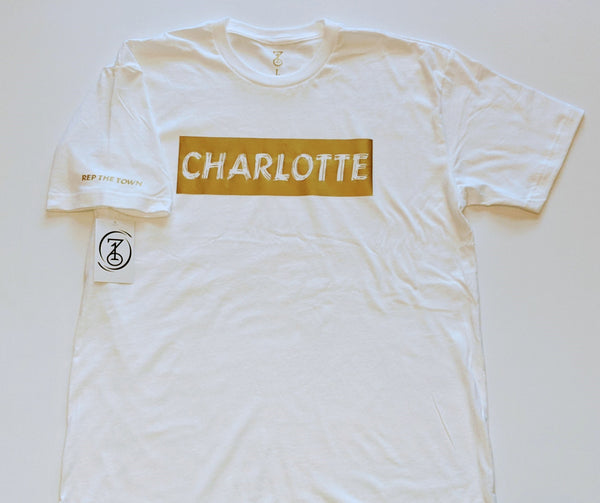 CHARLOTTE BRUSH T-SHIRT - WHITE/GOLD