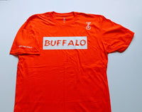 BUFFALO BRUSH T-SHIRT - ORANGE/WHITE