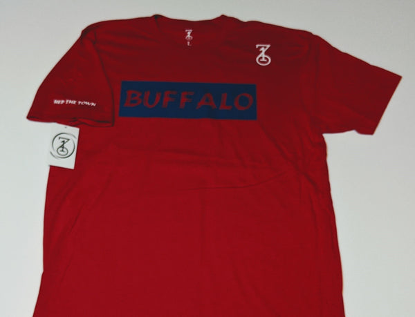 BUFFALO BRUSH T-SHIRT - RED/BLUE/WHITE